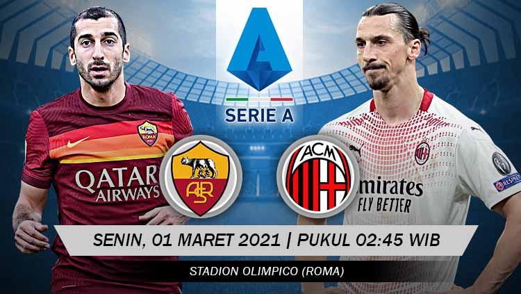 Membedah duel antarlini pertandingan Big Match antara AS Roma vs AC Milan pada lanjutan pekan ke-24 Liga Italia 2020-2021. - INDOSPORT