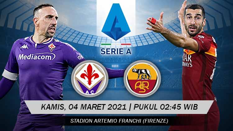 Pertandingan Fiorentina vs AS Roma (Serie A).