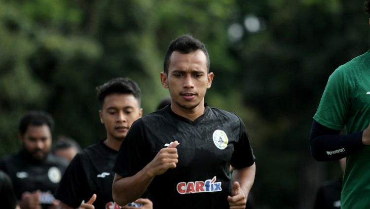 Irfan Jaya di latihan PSS Sleman.