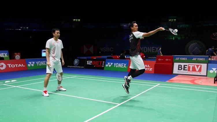 Pasangan ganda putra bulutangkis Indonesia, Mohammad Ahsan/Hendra Setiawan.