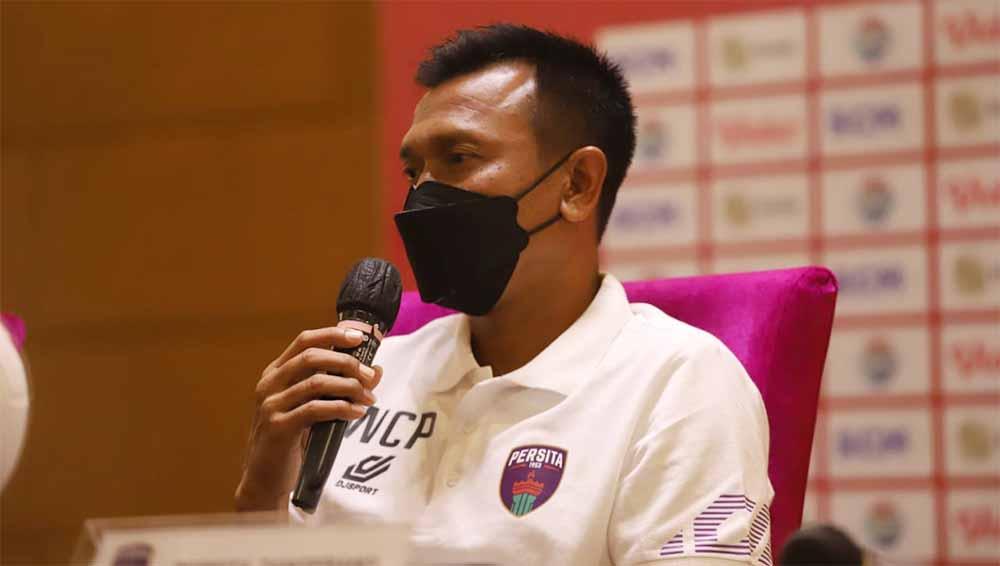 Pelatih Persita Tangerang, Widodo C. Putro, menjelang laga Liga 1.