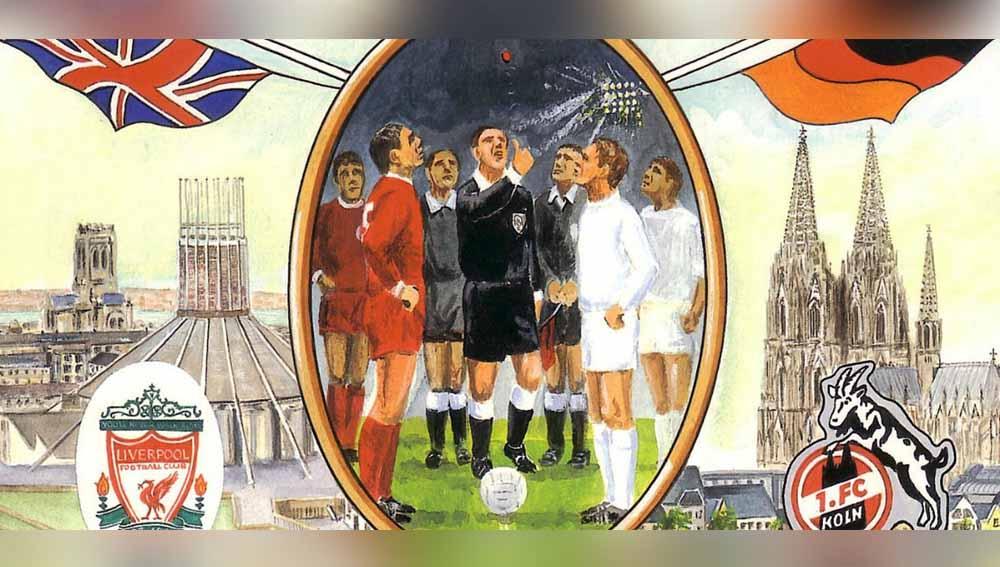 Ilustrasi Liverpool vs FC Koln di European Cup (Liga Champions) 1965.