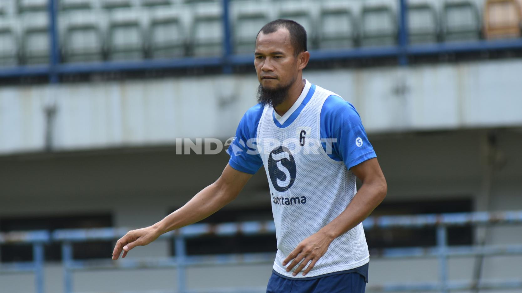 Supardi Nasir, mengaku senang bisa kembali berlatih dengan tim Persib Bandung di Stadion Gelora Bandung Lautan Api (GBLA), Kota Bandung, Rabu (07/04/2021),