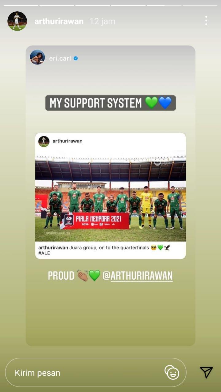 Erika Carlina Bangga PSS Sleman Lolos Perempat Final Piala Menpora 2021 Copyright: instagram.com/arthurirawan