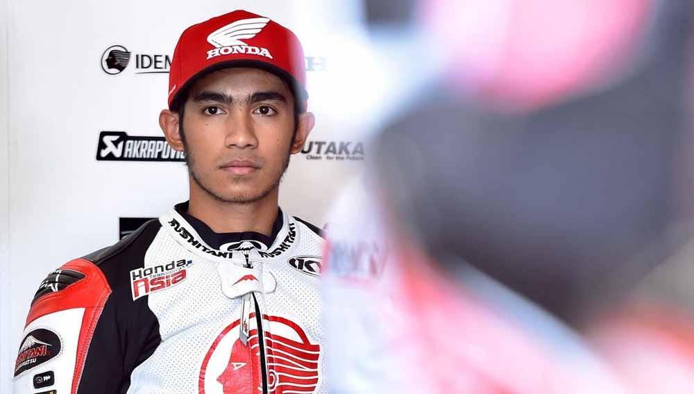 Indosport - Andi Gilang pembalap Honda Team Asia di Moto3 asal Indonesia.