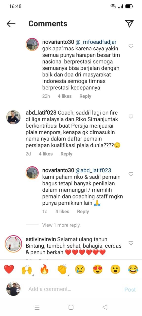 Alasan Saddil Ramdani Tidak Dipanggil Timnas Indonesia Meski Gacor di Liga Super Malaysia 2021 Copyright: Instagram Nova Arianto