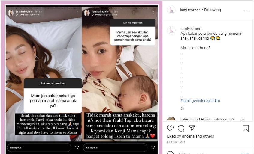 Tak Pernah Marah, Cara Jennifer Bachdim Didik Anak Tuai Pujian Copyright: instagram.com/lamiscorner/