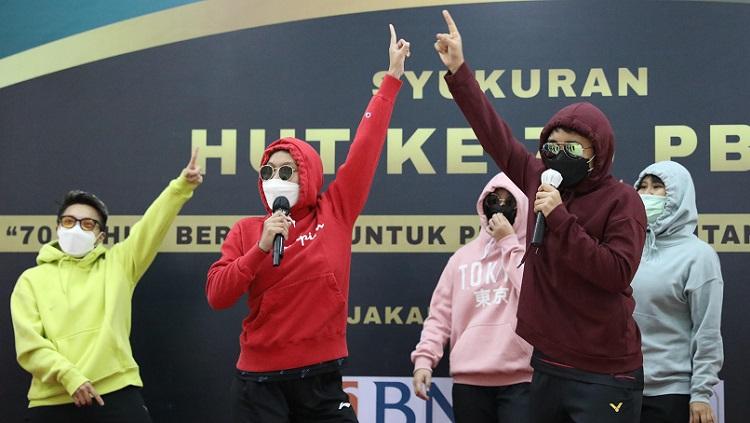PBSI tengah merayakan HUT ke-70 di Pelatnas Cipayung, Rabu (5/5/21). Selain seremonial, para atlet juga merayakannya dengan semarak.