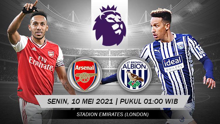 Pertandingan Arsenal vs West Bromwich Albion (Liga Inggris).