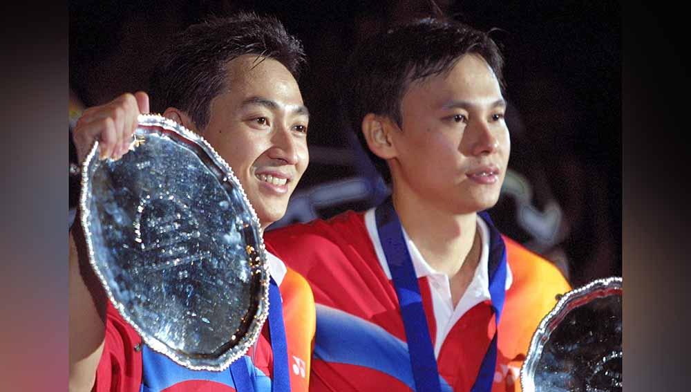 Pasangan ganda putera Indonesia, Halim Haryanto dan Tony Gunawan.