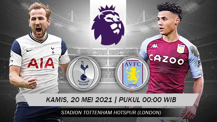 Pertandingan antara Tottenham Hotspur vs Aston Villa (Liga Inggris).