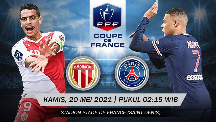 Pertandingan antara AS Monaco vs Paris Saint-Germain (Coupe de France). - INDOSPORT