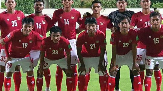 Skuad Timnas Indonesia saat menghadapi Afganistan.