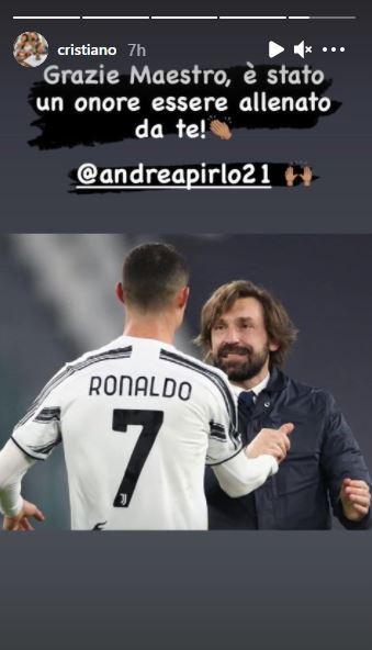 Berpisah dengan Andrea Pirlo, Ronaldo: Terima Kasih Maestro.... Copyright: Instagram Cristiano Ronaldo