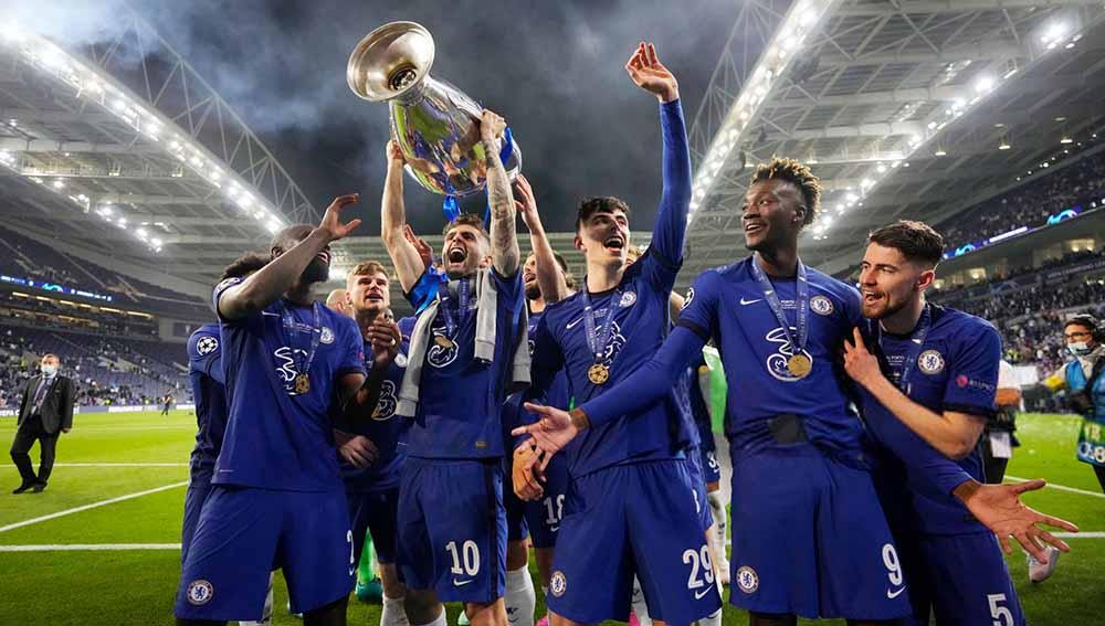 Selebrasi pemain Chelsea juara Liga Champions UEFA, Sabtu (29/05/21).