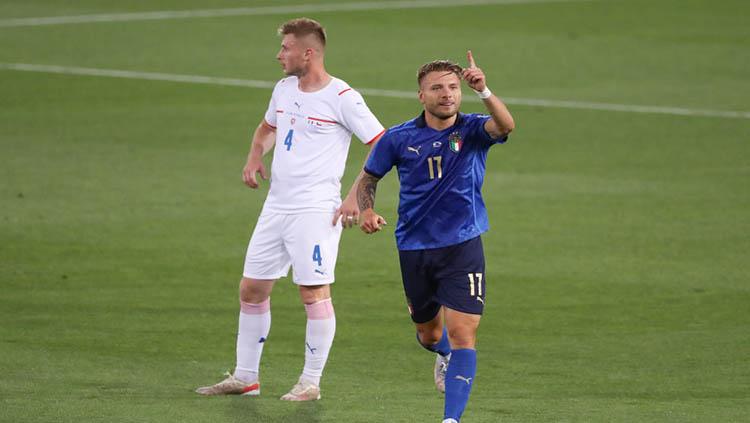 Selebrasi gol Ciro Immobile di laga Italia vs Ceko. Copyright: Jonathan Moscrop/Getty Images