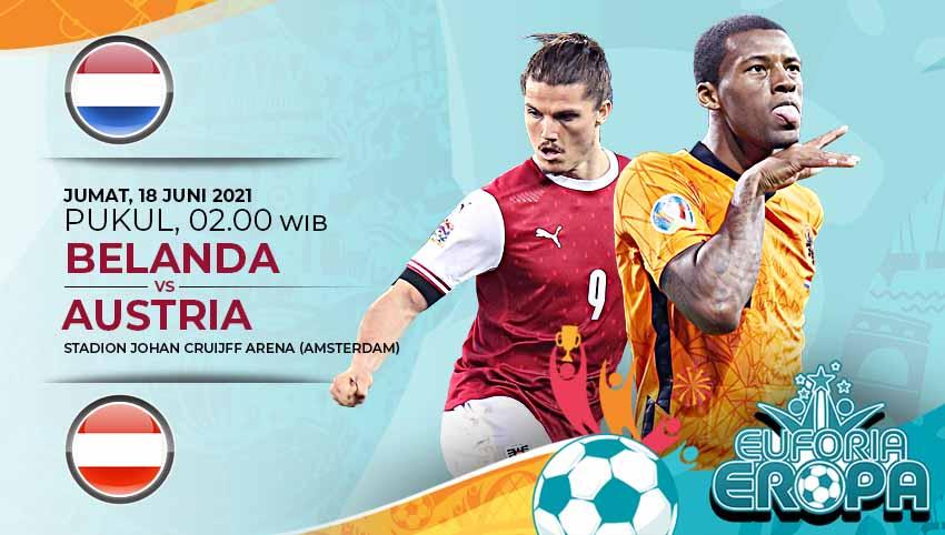 Pertandingan Euro 2020 antara Belanda vs Austria (Euforia Eropa 2020).