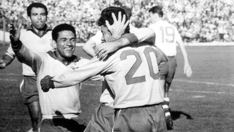 Pemandangan pertandingan final Piala Dunia antara Brasil kontra Cekoslovakia, 17 Juni 1962.