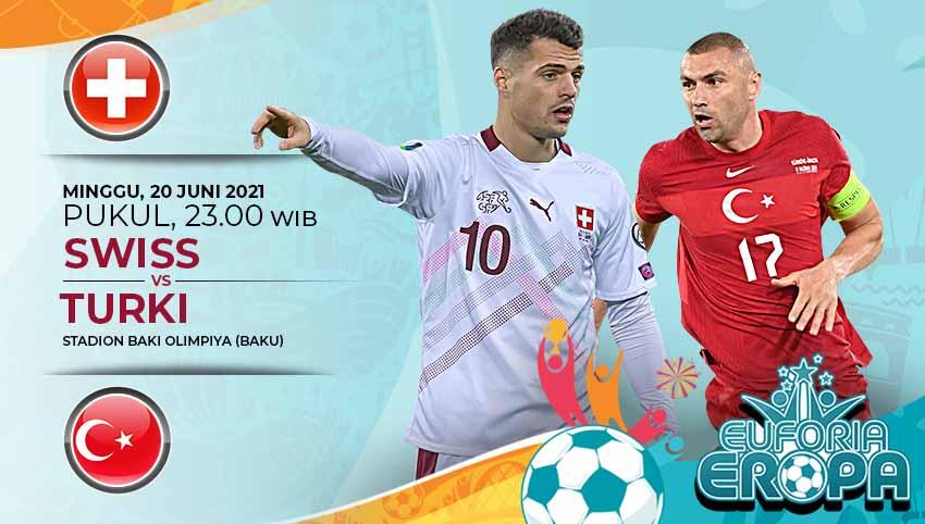 Pertandingan antara Swiss vs Turki (Euforia Eropa 2020).