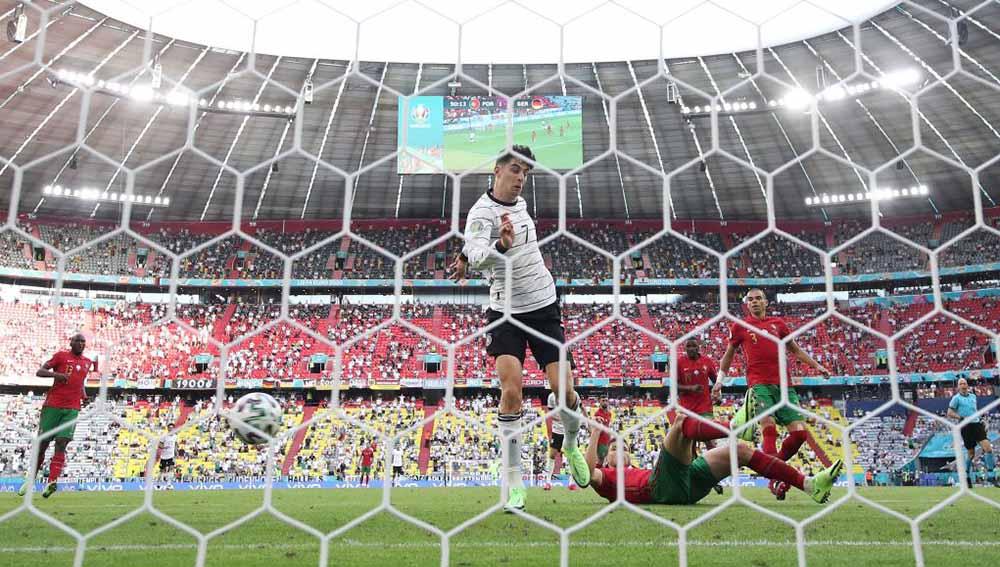 Pemain Jerman, Kai Havertz mencetak gol ketiga timnya, Minggu (20/06/21) dini hari WIB.