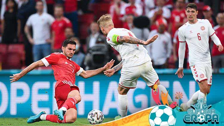 Rusia vs Denmark di Euro 2020.