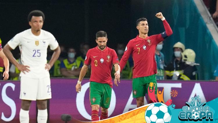 Cristiano Ronaldo di Pertandingan Euro 2020: Portugal vs Prancis.