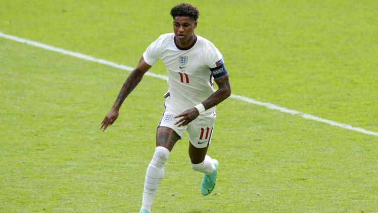 Marcus Rashford saat membela Timnas Inggris di Euro 2020 - INDOSPORT