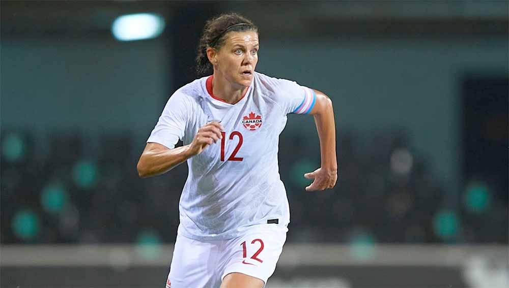 Christine Sinclair, pemain Timnas Kanada wanita torehkan gol internasional lebih banyak dari Cristiano Ronaldo. Copyright: Silvestre Szpylma/Quality Sport Images/Getty Images