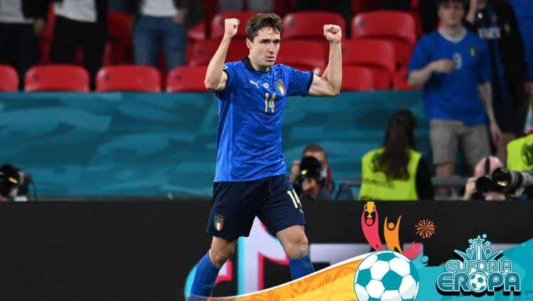 Federico Chiesa saat membela Timnas Italia di Euro 2020.