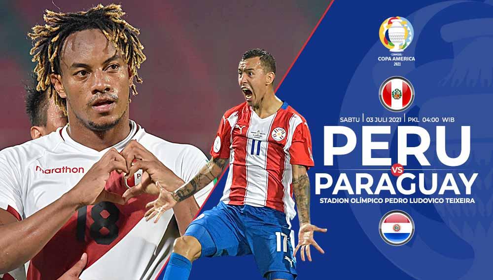 Link Live Streaming Pertandingan Perempat Final Copa America 2021 antara Peru vs Paraguay.