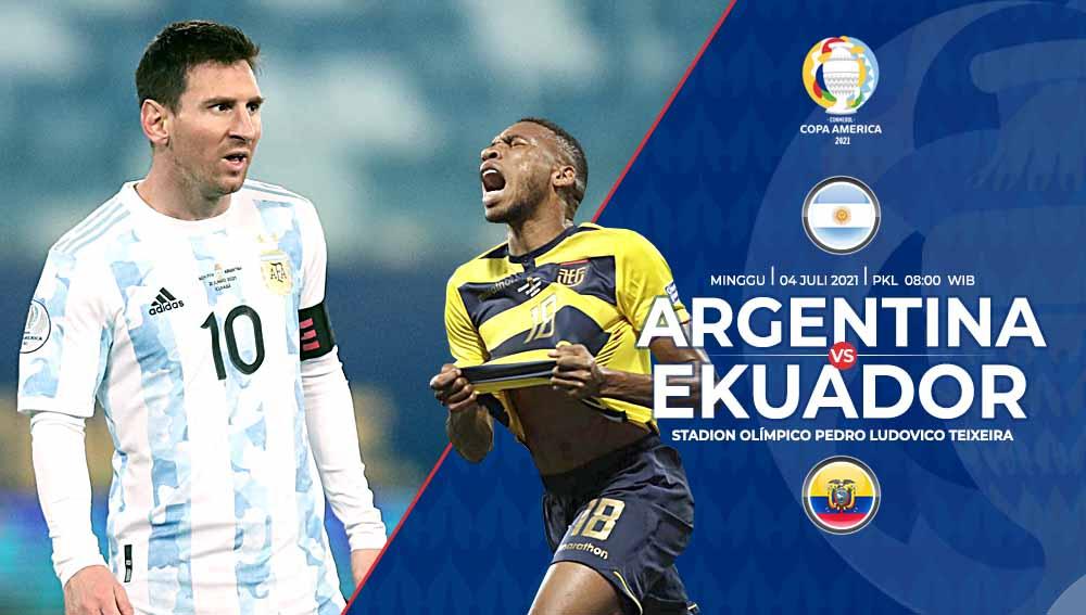 Berikut prediksi pertandingan babak perempatfinal Copa America 2021 antara Argentina vs Ekuador, Minggu (04/07/21) pukul 08.00 WIB di Estadio Olimpico Pedro Ludovico. - INDOSPORT