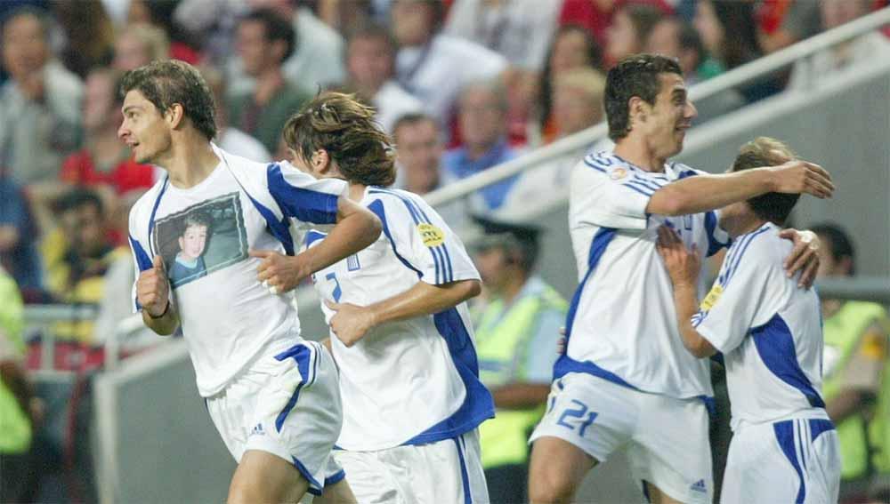 Timnas Yunani saat Juara Euro pada tahun 2004. Copyright: Eric Renard/Onze/Icon Sport/gettyimages