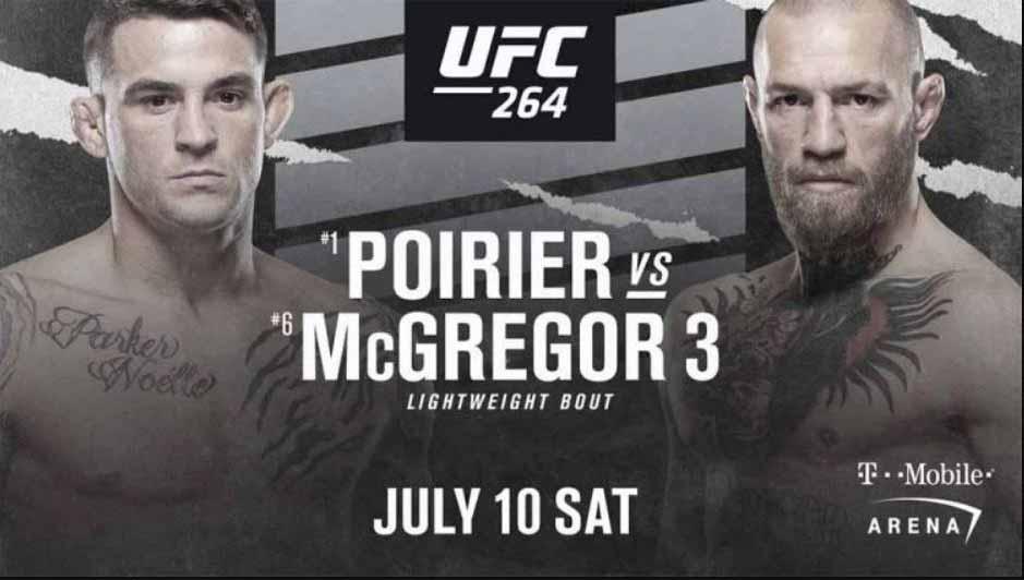 Dustin Poirier vs Conor McGregor di UFC 264. - INDOSPORT