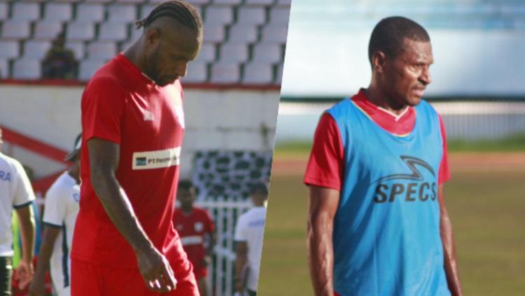 Pemain senior Persipura Jayapura, Boaz Solossa dan Yustinus Pae.