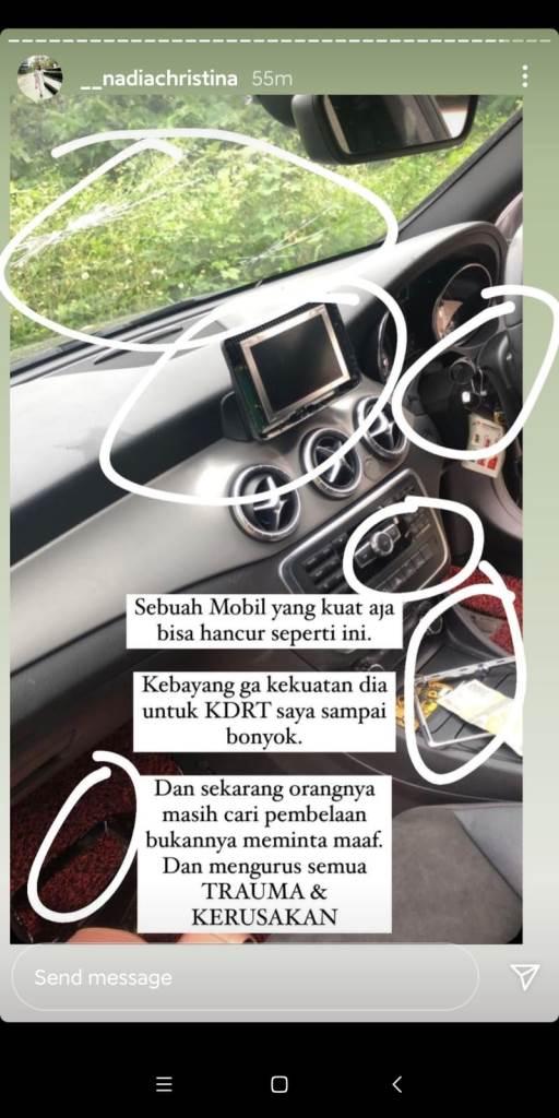 Postingan Nadia Christina soal Alfath Fathier melakukan KDRT. Copyright: Instagram @__nadiachristina