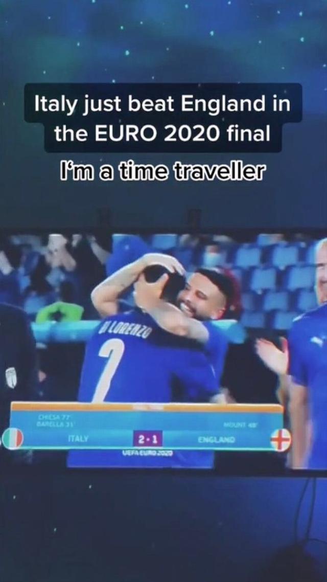 Viral prediksi dari masa depan: Italia mengalahkan Inggris di Euro 2020 Copyright: TikTok/@nhs.official