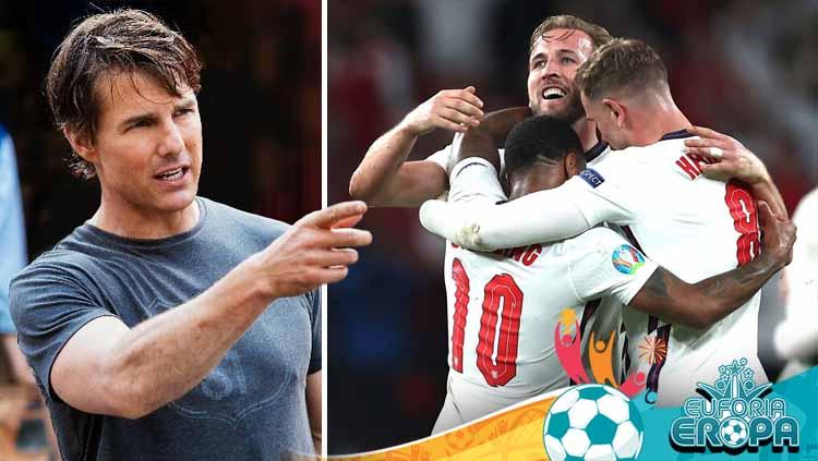 Tom Cruise, Aktor asal Amerika Serikat mendukung Timnas Inggris di Euro 2020.