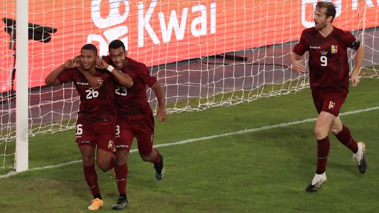 Selebrasi Pemain Ekuador Usai Cetak Gol di Copa America 2021 - INDOSPORT