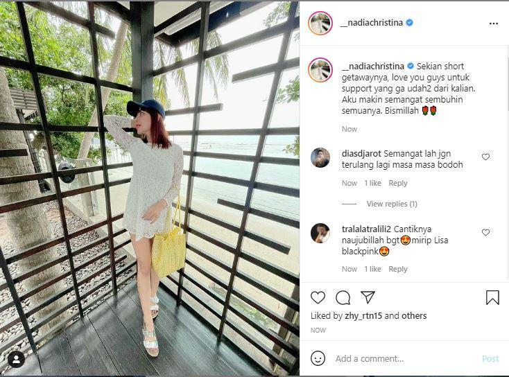 Nadia Christina banjir dukungan netizen Copyright: instagram.com/p/CRTZ5e-sGya/