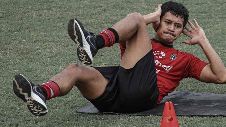 Rizky Pellu saat berlatih bersama Bali United.