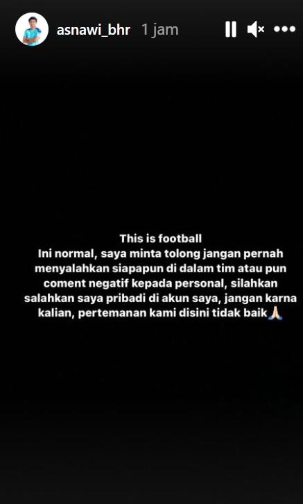 Butut Gagal Penalti, Asnawi Himbau Netizen Jangan Hujat Akun Pemain Ini. Copyright: instagram.com/asnawi_bhr