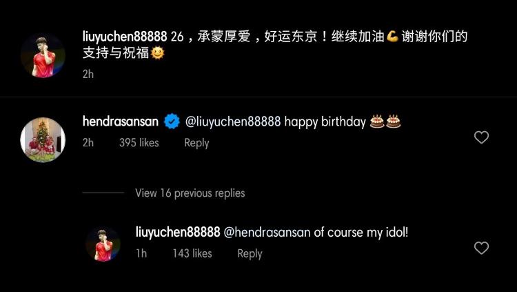 Komentar Liu Yuchen Copyright: instagram.com/liuyuchen88888