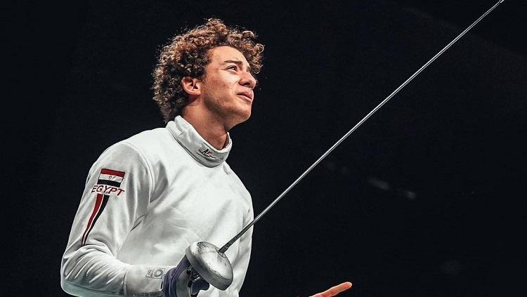 Atlet anggar asal Mesir, Mohamed Elsayed, meluapkan rasa bahagianya pada babak 32 besar Olimpiade Tokyo 2020 dengan melakukan selebrasi khas Cristiano Ronaldo.