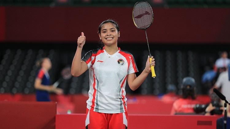 Pebulutangkis Gregoria Mariska di Olimpiade 2020.