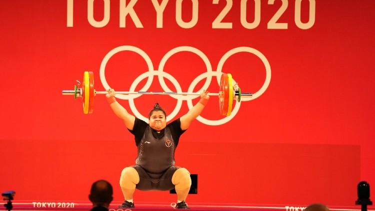 Nurul Akmal kala bertanding di Olimpiade Tokyo 2020.