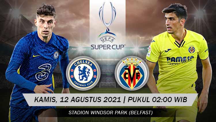 Pertandingan antara Chelsea vs Villarreal (Piala Super UEFA).
