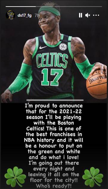 Dennis Schroder umumkan gabung Boston Celtics Copyright: instagram.com/stories/ds17_fg