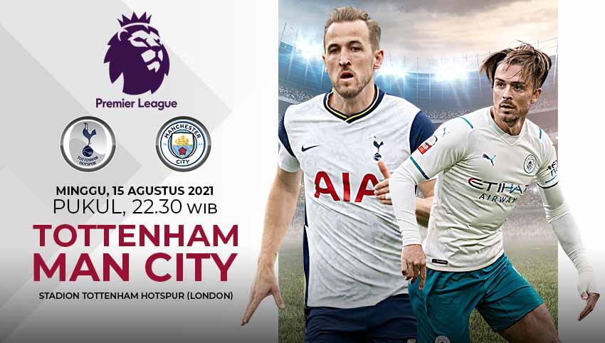 Pertandingan antara Tottenham Hotspur vs Manchester City (Liga Primer).