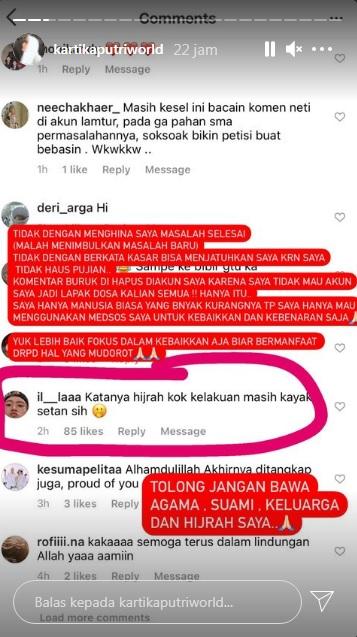 Kartika Putri buka suara terkait hujatan netizen. Copyright: instagram.com/kartikaputriworld