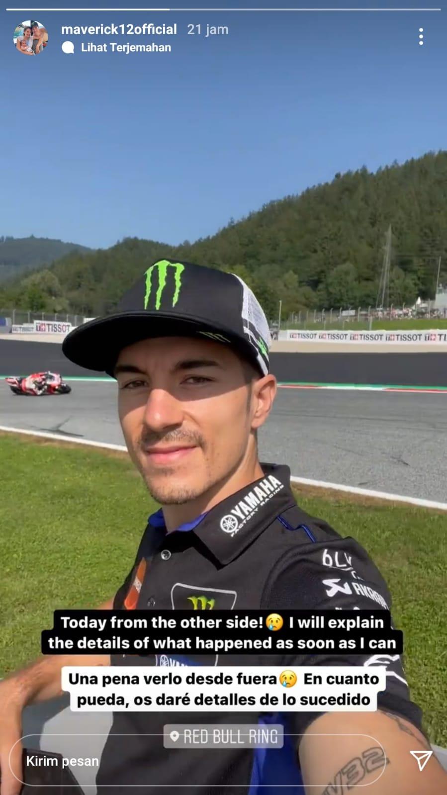 Maverick Vinales dilarang balapan oleh Yamaha di MotoGP Austria 2021 Copyright: Instagram/@maverick12official